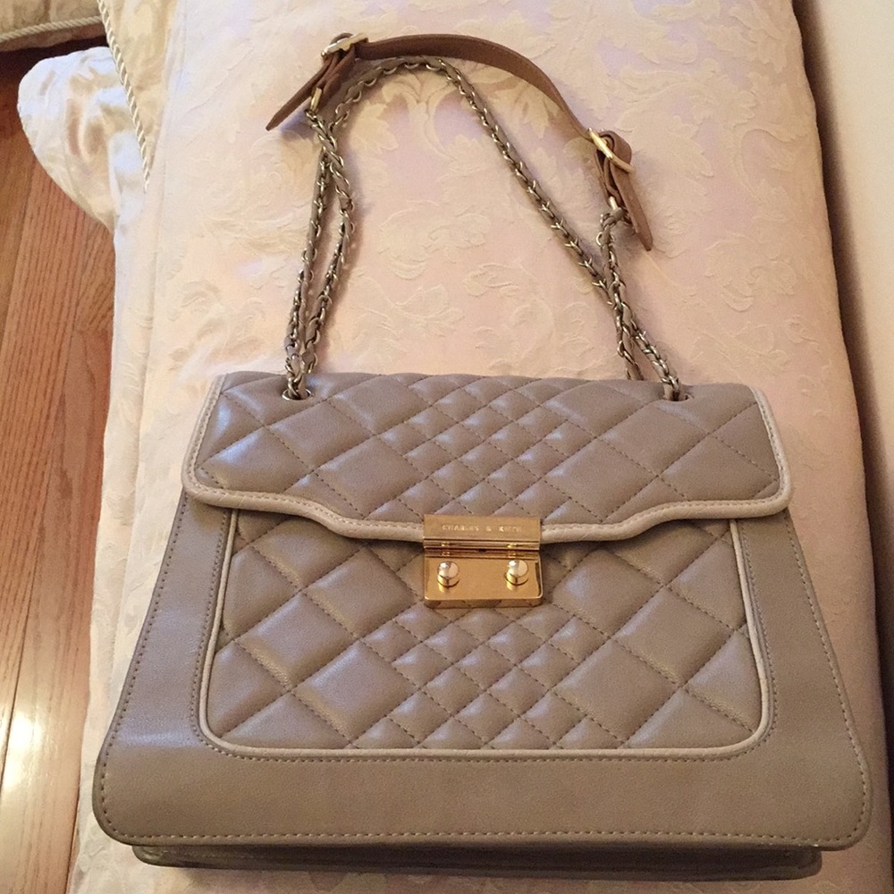 Beige charles keith shoulder bag